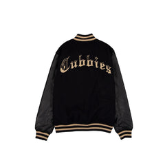 Chicago Cubs Gothic Lettering Black Wool Varsity Jacket